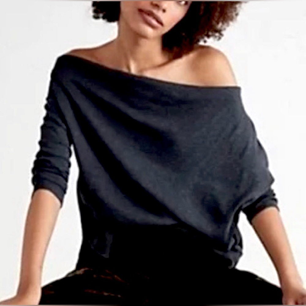 Free People Get Together Long Sleeve Black Shirt XL